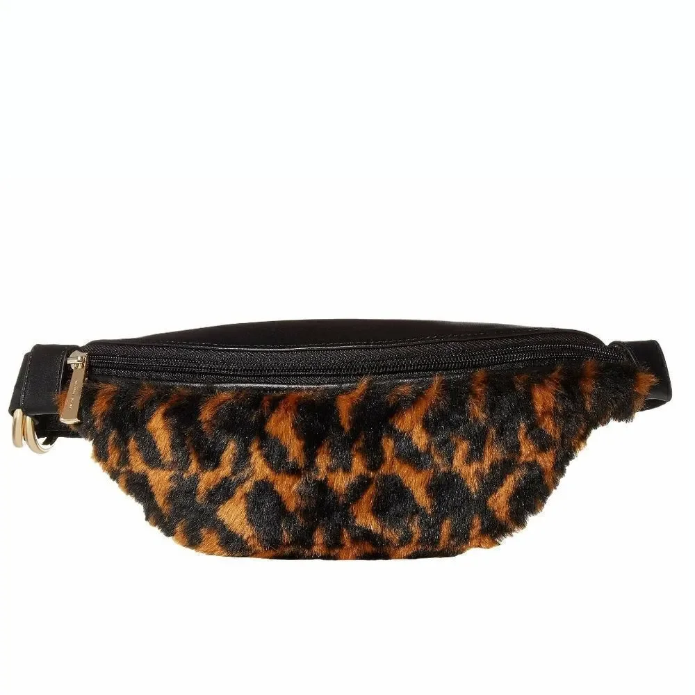 New! MICHAEL KORS MK Logo Faux Fur Women's Belt Bag Fanny Pack Waist Belt Bag